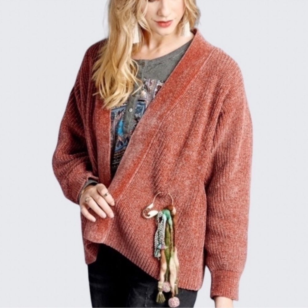 Chenille Open Front Cardigan